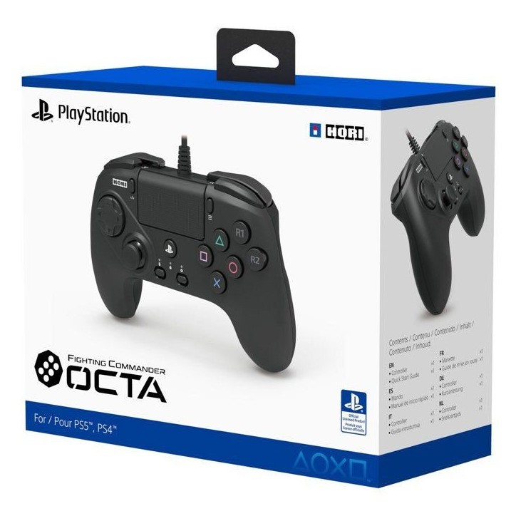 Manette filaire - PlayStation - HORI - Fighting commander OCTA pour PC, PS4 et PS5 - Noir