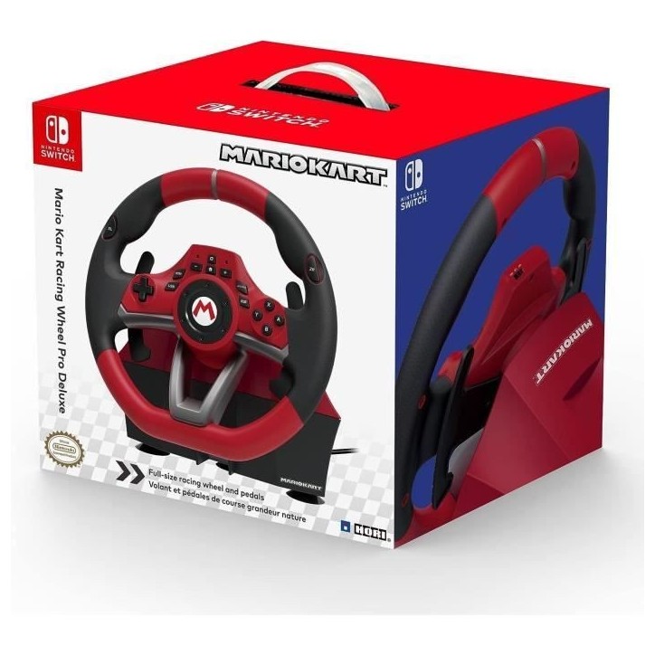 Volant de course Mario Kart Racing Wheel Pro Deluxe - HORI - Nintendo Switch, PC - Pédales - Rouge Volant de course Mario Kart Racing Wheel Pro Deluxe - HORI - Nintendo Switch, PC - Pédales - Rouge
