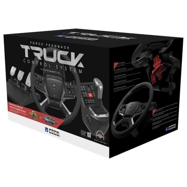 Volant avec boîte de vitesses et pédales - HORI - PC - Inclus Truck Simulator 2 et American Truck Simulator Volant avec boîte de vitesses et pédales - HORI - PC - Inclus Truck Simulator 2 et American Truck Simulator