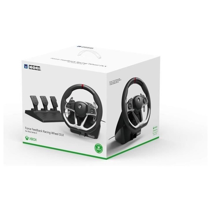 Volant de course - HORI - Xbox - Force Feedback Racing Wheel DLX avec pédales pour Xbox Series X/S - Noir Volant de course - HORI - Xbox - Force Feedback Racing Wheel DLX avec pédales pour Xbox Series X/S - Noir