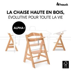 Chaise haute - HAUCK - ALPHA+ - Evolutive - De 6 mois a 90 kg - Bois F