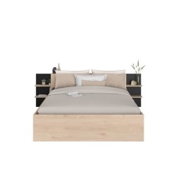 HORN Lit adulte 140 x 190 / 200 cm - Avec tiroir de rangement - Décor