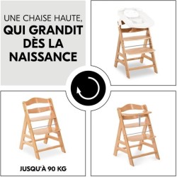 Chaise haute - HAUCK - ALPHA+ - Evolutive - De 6 mois a 90 kg - Bois F
