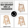 Chaise haute - HAUCK - ALPHA+ - Evolutive - De 6 mois a 90 kg - Bois F