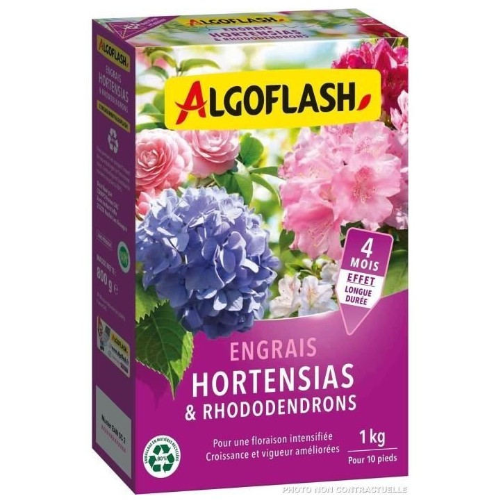 ALGOFLASH NATURASOL Engrais Hortensias et Rhododendrons - 1 kg ALGOFLASH NATURASOL Engrais Hortensias et Rhododendrons - 1 kg