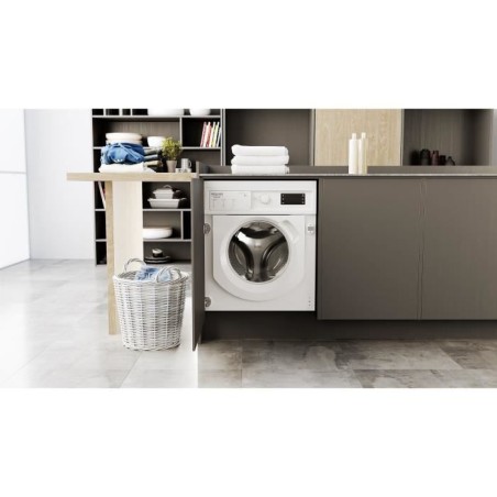Lave-linge hublot encastrable HOTPOINT BIWMHG81485EU - 8 kg - Induction - L60cm - 1400 trs/min - Classe B