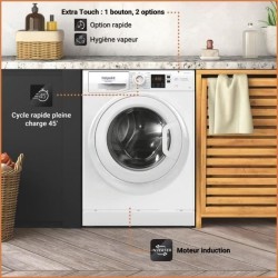 Lave-linge hublot HOTPOINT NS11469FWKFR - 11 kg - Induction - L60cm -