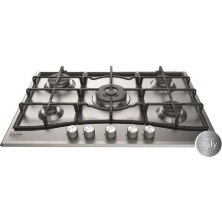 HOTPOINT PNN 751 IX Plaque de cuisson gaz - 5 foyers - 10,5kW - L75 x