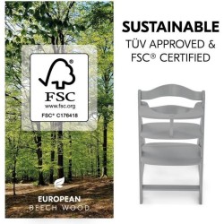 Chaise haute - HAUCK - ALPHA+B - Evolutive - De 6 mois a 90 kg - Bois