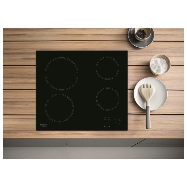Table de cuisson vitrocéramique - HOTPOINT - HR631C - 4 foyers - 60 cm - Noir