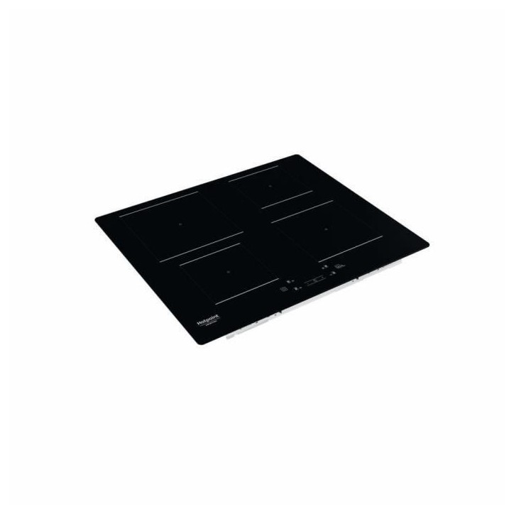 Table de cuisson induction - HOTPOINT - 4 foyers - L60 cm - HQ5660SNE - 7200 W - Revetement verre noir Table de cuisson induction - HOTPOINT - 4 foyers - L60 cm - HQ5660SNE - 7200 W - Revetement verre noir