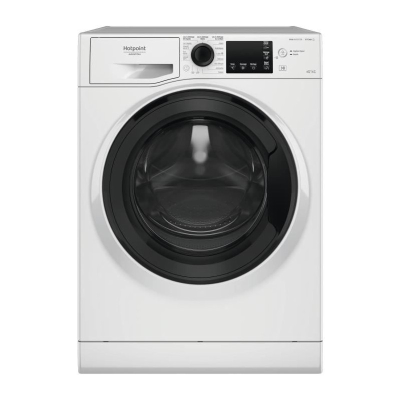 Lave-linge séchant HOTPOINT NDB8635KFR - 8 / 6 kg - Induction - L60cm