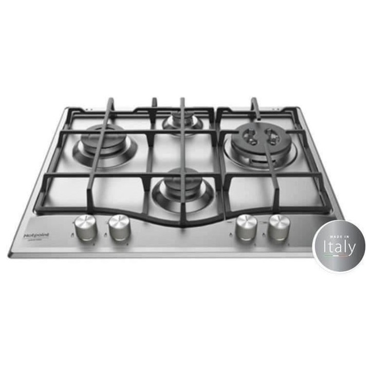 Plaque de cuisson Gaz - HOTPOINT - 4 foyers - L 60 x P51 cm - PNN 641 IX Plaque de cuisson Gaz - HOTPOINT - 4 foyers - L 60 x P51 cm - PNN 641 IX