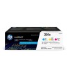 Cartouches de toner HP 201X - Pack de 3 couleurs grande capacité auth