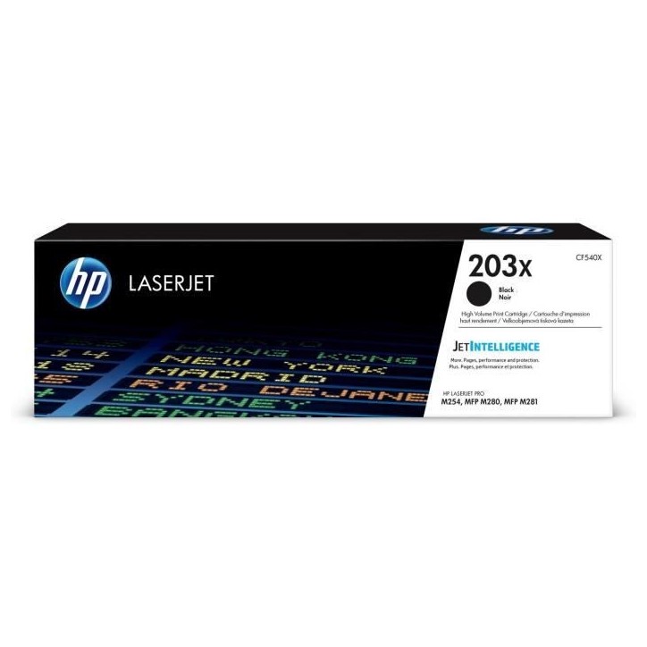 Cartouche de toner noir HP 203X grande capacité pour HP Color LaserJet Pro M254/M280/M281 Cartouche de toner noir HP 203X grande capacité pour HP Color LaserJet Pro M254/M280/M281