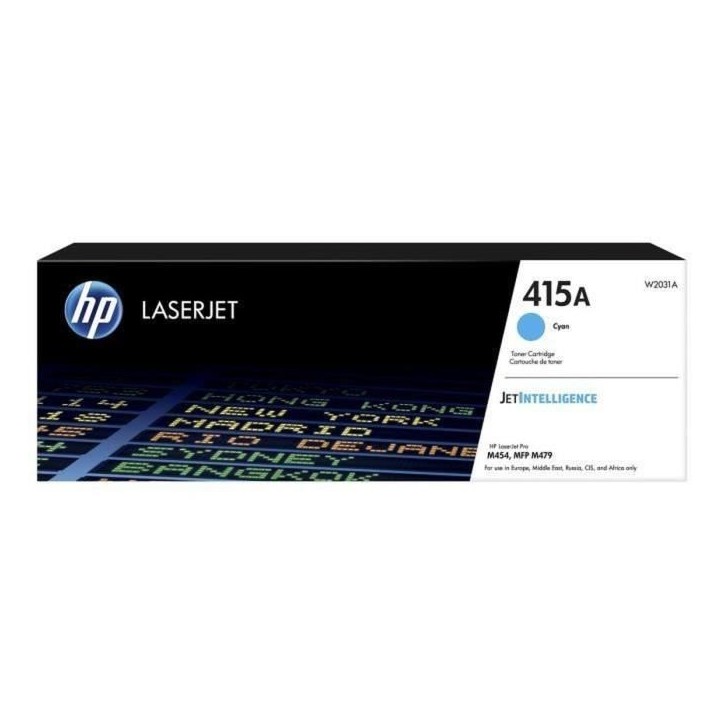 Cartouche de toner cyan HP 415A pour HP Color LaserJet Pro M454 et MFP M479 Cartouche de toner cyan HP 415A pour HP Color LaserJet Pro M454 et MFP M479