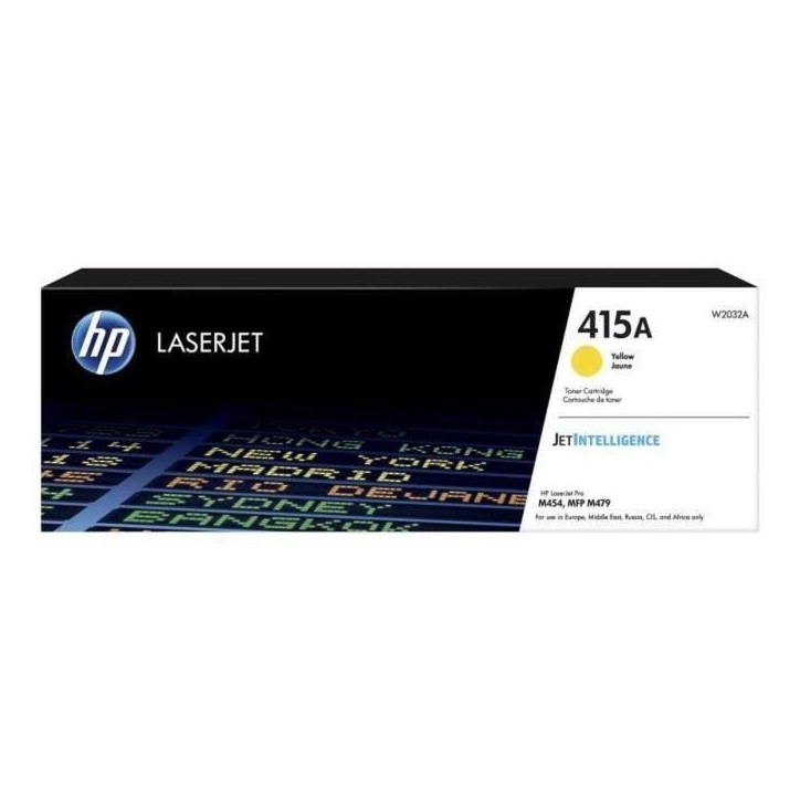 Cartouche de toner jaune HP 415A pour HP Color LaserJet Pro M454 et MFP M479 Cartouche de toner jaune HP 415A pour HP Color LaserJet Pro M454 et MFP M479