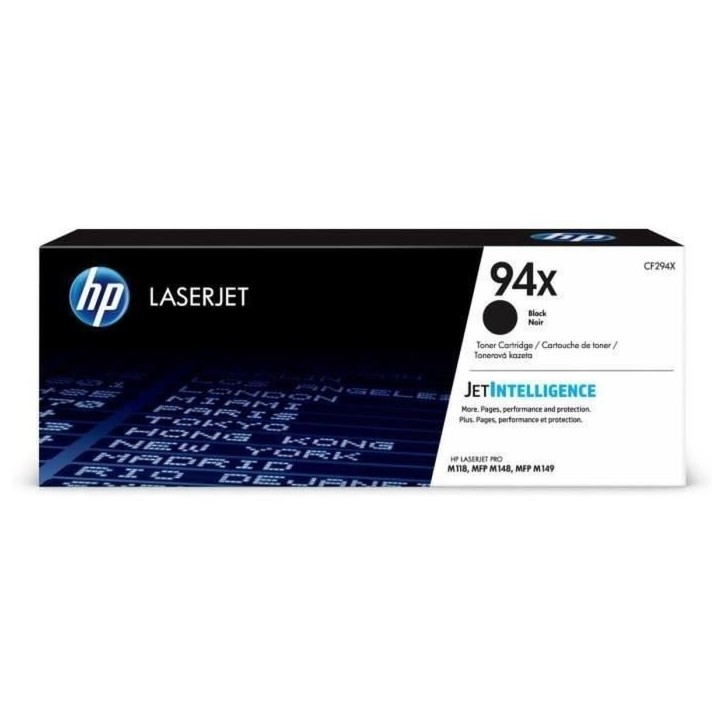 Cartouche toner HP 94X - Noir - Laser - 2800 pages - 1 boîte