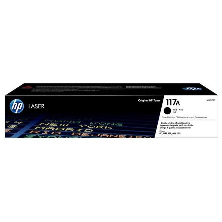 Cartouche de toner noir HP 117A W2070A pour imprimantes Laser 150 et multifonctions Laser 178/179