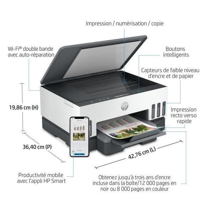 Imprimante tout-en-un HP Smart Tank 7005 couleur a réservoir d'encre Imprimante tout-en-un HP Smart Tank 7005 couleur a réservoir d'encre