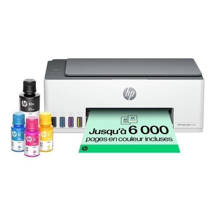 Imprimante tout-en-un HP Smart Tank 5105 couleur a réservoir d'encre Imprimante tout-en-un HP Smart Tank 5105 couleur a réservoir d'encre