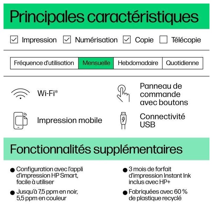 Imprimante tout-en-un HP DeskJet 2810e jet d'encre couleur - 3 mois d'Instant ink inclus avec HP+ Imprimante tout-en-un HP DeskJet 2810e jet d'encre couleur - 3 mois d'Instant ink inclus avec HP+