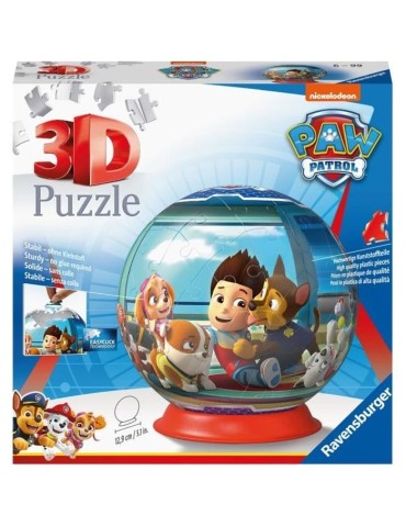 Puzzle 3D Ball Pat'Patrouille - Ravensburger - 72 pieces numérotées - Diametre 13 cm