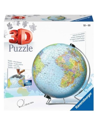 Puzzle 3D Globe 540 pieces - Ravensburger - Éducatif pour enfants - Sans colle - Des 12 ans