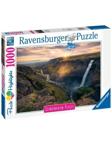 Puzzle 1000 pieces - Ravensburger - La cascade Háifoss, Islande - Paysage et nature - Garantie 2 ans