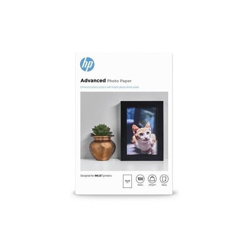 Papier photo brillant HP Advanced - 100 feuilles/10 x 15 cm - HP - Q86