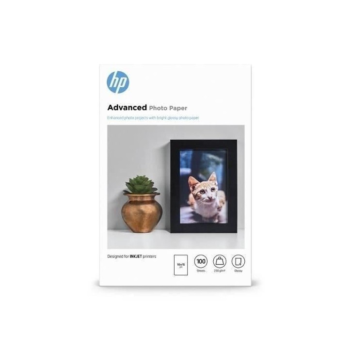 Papier photo brillant HP Advanced - 100 feuilles/10 x 15 cm - HP - Q8692A Papier photo brillant HP Advanced - 100 feuilles/10 x 15 cm - HP - Q8692A