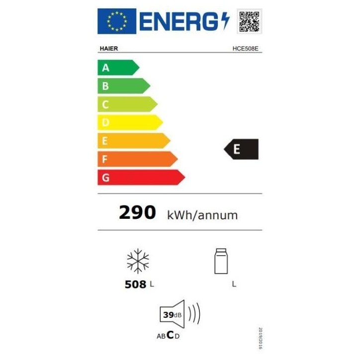 Congélateur Coffre Haier HCE508E - 508 L - 39 dB - Froid Statique - Classe E Congélateur Coffre Haier HCE508E - 508 L - 39 dB - Froid Statique - Classe E