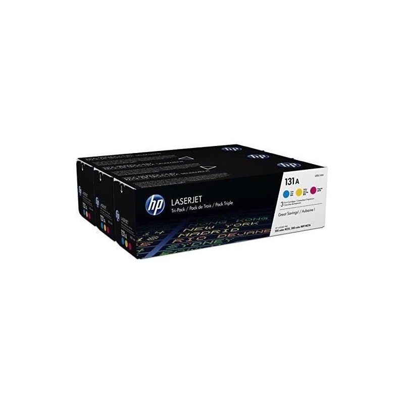 Cartouche de toner HP 131A - Pack de 3 couleurs authentiques LaserJet Cartouche de toner HP 131A - Pack de 3 couleurs authentiques LaserJet