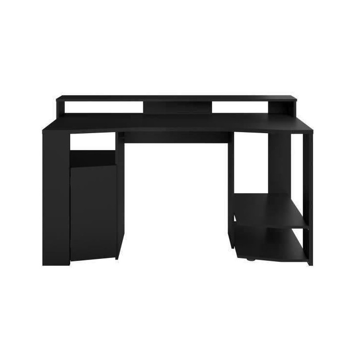Bureau gaming LED droit - Noir - L 152 x P 61,5 x H 86,7 cm - Grande zone de jeu - GAMING Bureau gaming LED droit - Noir - L 152 x P 61,5 x H 86,7 cm - Grande zone de jeu - GAMING