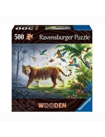 Puzzle en bois - Rectangulaire - 500 pcs - Tigre de la jungle - Ravensburger