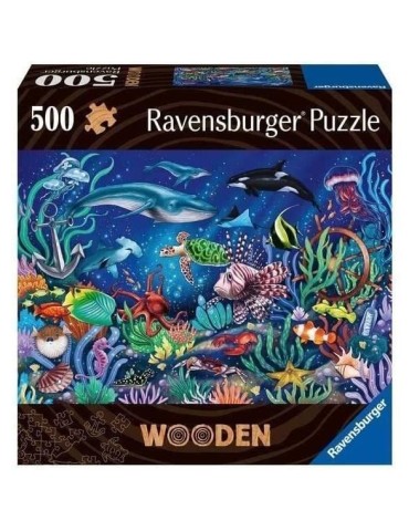 Puzzle en bois - Ravensburger - Monde marin coloré - 500 pieces - Adulte