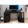 Bureau gaming LED droit - Noir - L 152 x P 61,5 x H 86,7 cm - Grande z