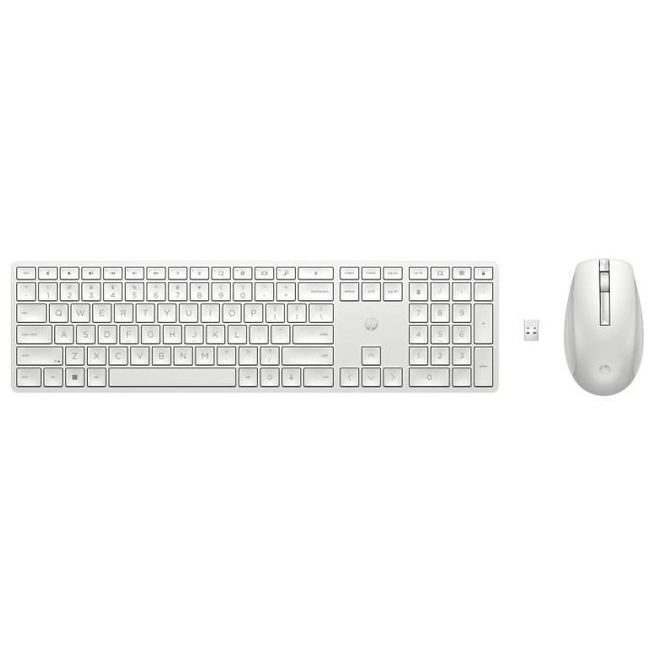 Ensemble Clavier Souris sans fil HP 650 - AZERTY - Blanc Ensemble Clavier Souris sans fil HP 650 - AZERTY - Blanc