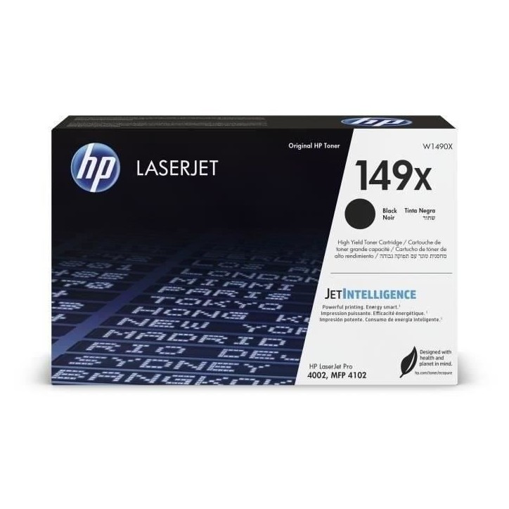 Cartouche de Toner Noir HP 149X (W1490X) authentique grande capacité pour HP LaserJet Pro 4002 / MFP 4102 Cartouche de Toner Noir HP 149X (W1490X) authentique grande capacité pour HP LaserJet Pro 4002 / MFP 4102