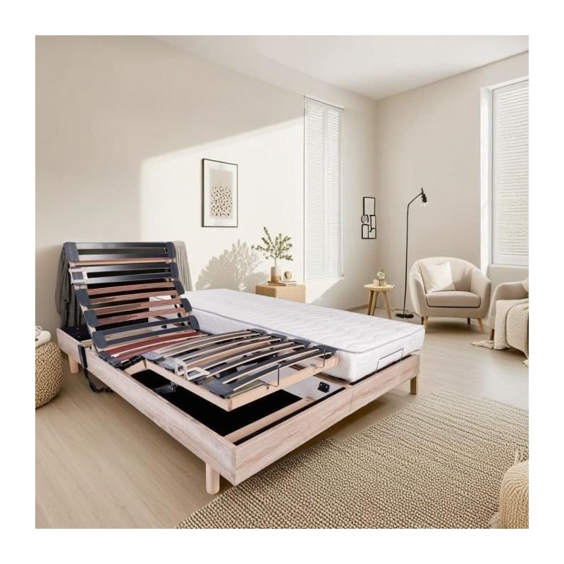 Ensemble relaxation matelas + sommiers électriques 2x80x200cm - Mouss Ensemble relaxation matelas + sommiers électriques 2x80x200cm - Mouss
