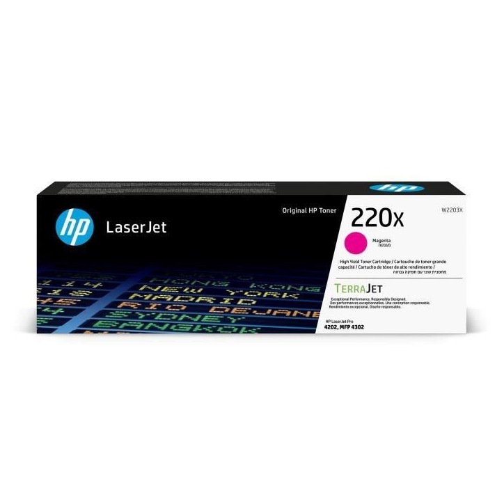 Cartouche de Toner - HP - 220X - Magenta - Grande capacité - Compatible LaserJet Pro 4202/4302 Cartouche de Toner - HP - 220X - Magenta - Grande capacité - Compatible LaserJet Pro 4202/4302