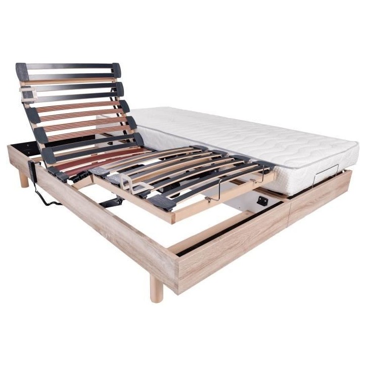 Ensemble relaxation matelas + sommiers électriques 2x80x200cm - Mousse - Ferme - EQUINOXE Fabrication française Ensemble relaxation matelas + sommiers électriques 2x80x200cm - Mousse - Ferme - EQUINOXE Fabrication française