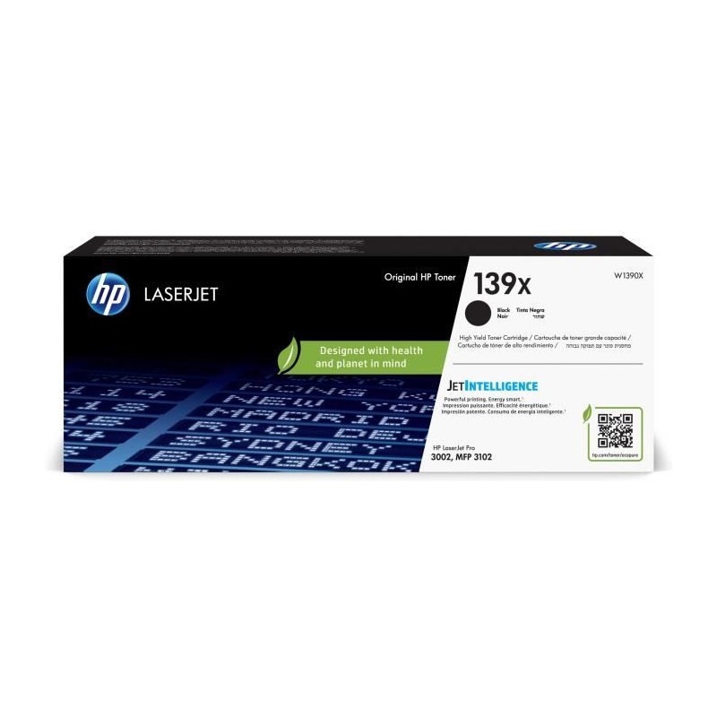 HP 139X Cartouche de Toner noir authentique (W1390X) grande capacité HP 139X Cartouche de Toner noir authentique (W1390X) grande capacité