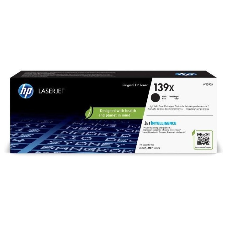 HP 139X Cartouche de Toner noir authentique (W1390X) grande capacité pour HP LaserJet Pro 3001/3002/3003/3004/3101/3102/3103/31 HP 139X Cartouche de Toner noir authentique (W1390X) grande capacité pour HP LaserJet Pro 3001/3002/3003/3004/3101/3102/3103/31