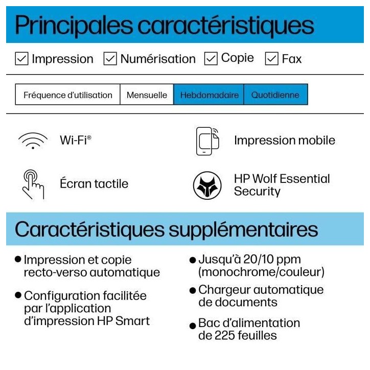 HP OfficeJet Pro 8124e - Imprimante tout-en-un – Jet d'encre couleur avec 3 mois d'Instant Ink inclus avec HP+ HP OfficeJet Pro 8124e - Imprimante tout-en-un – Jet d'encre couleur avec 3 mois d'Instant Ink inclus avec HP+