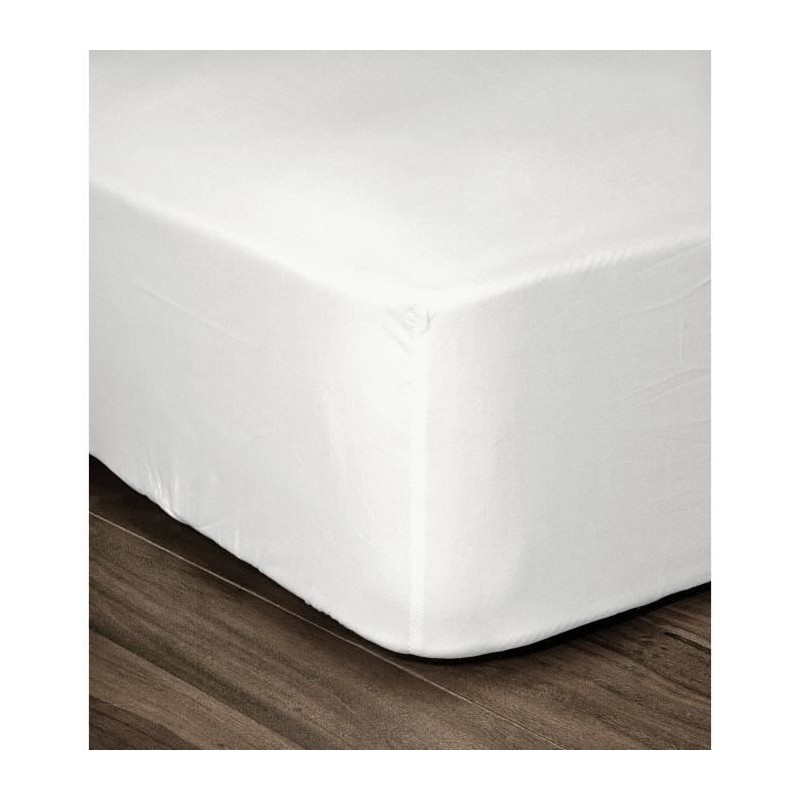 LOVELY HOME Drap Housse 100% coton 180x200x25 cm blanc LOVELY HOME Drap Housse 100% coton 180x200x25 cm blanc