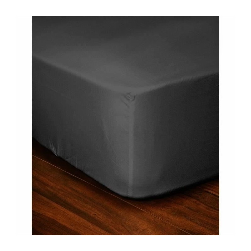LOVELY HOME Drap Housse 100% coton 90x190x30 cm gris foncé LOVELY HOME Drap Housse 100% coton 90x190x30 cm gris foncé