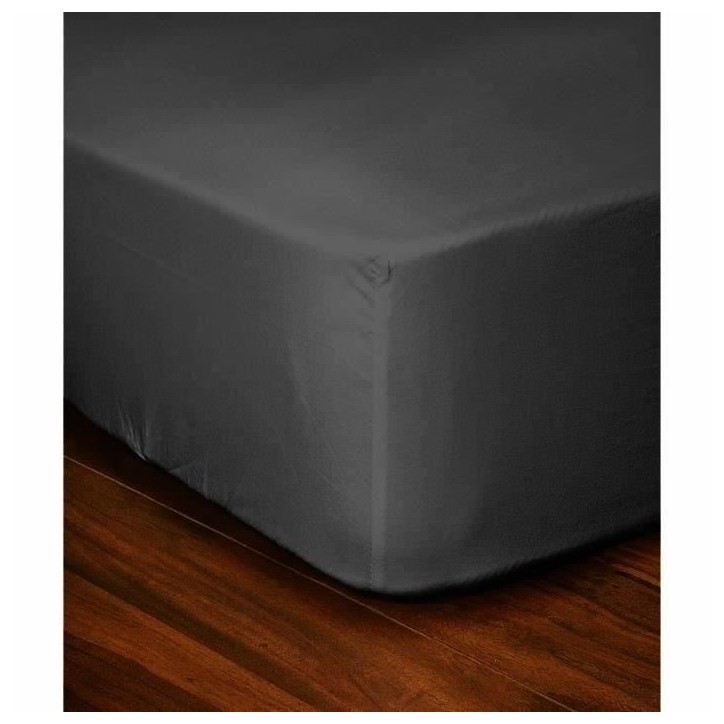 LOVELY HOME Drap Housse 100% coton 90x190x30 cm gris foncé LOVELY HOME Drap Housse 100% coton 90x190x30 cm gris foncé
