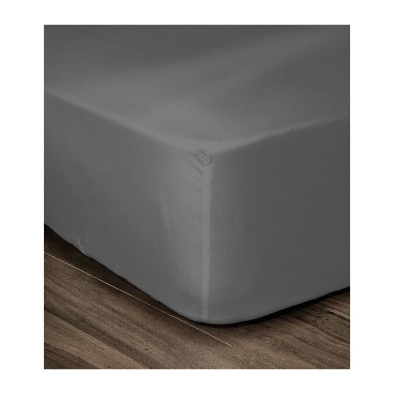 LOVELY HOME Drap Housse 100% coton 140x190x30 cm gris foncé LOVELY HOME Drap Housse 100% coton 140x190x30 cm gris foncé