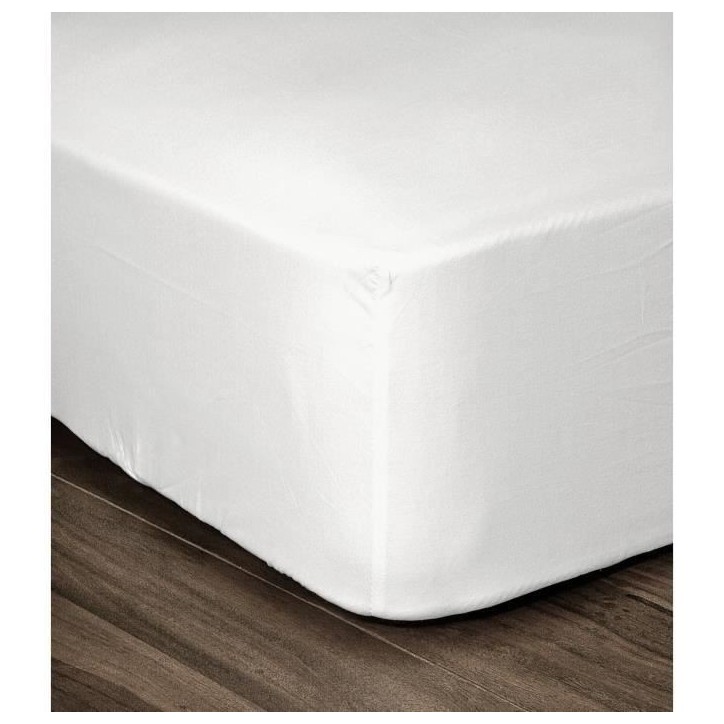 LOVELY HOME Drap Housse 100% coton 160x200x30 cm blanc LOVELY HOME Drap Housse 100% coton 160x200x30 cm blanc